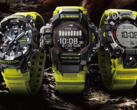 De gauche à droite, Casio G-Shock GR-B300RY-1A9, GPR-H1000RY-1A9 et GW-9500MRY-1A9. (Source de l'image : Casio)