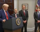 Le président Trump annonce le projet d'investissement Stargate AI de 500 milliards de dollars avec les dirigeants de Softbank, Oracle et OpenAI. (Source de l'image : Fox 5 sur YouTube)