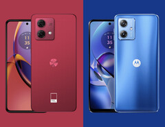 Les Moto G54 et Moto G84 sont disponibles en plusieurs coloris, dont plusieurs nuances de bleu (source : Motorola)