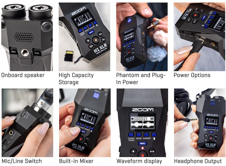 Le Zoom H1 XLR est doté de nombreuses fonctionnalités pour répondre aux besoins des professionnels de l'enregistrement audio. (Source de l'image : Zoom)