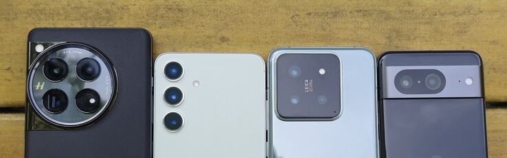 Comparaison de la configuration de la caméra arrière : OnePlus 12 vs. Samsung Galaxy S24 vs. Xiaomi 14 vs. Google Pixel 8