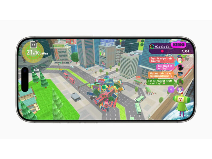 Capture d'écran de Katamari Damacy Rolling Live sur un iPhone. (Source de l'image : Apple)