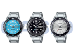 De gauche à droite, Casio MTD-125D-2A3V, MTD-125D-1A3V et MTD-125D-7AV. (Source de l&#039;image : Casio)