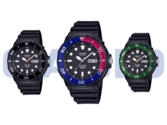 De gauche à droite, Casio MRW-230H-1E1V, MRW-230H-1E2V et MRW-230H-1E3V. (Source de l&#039;image : Casio)