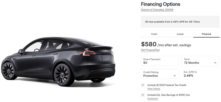 La nouvelle offre de financement de Tesla pour le modèle Y, sans acompte et avec un TAEG de 2,49 %