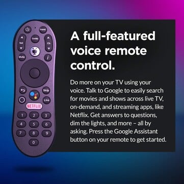 Le TiVo Stream 4K est doté d'une télécommande vocale en forme de cacahuète remplie de boutons. (Source de l'image : TiVo)