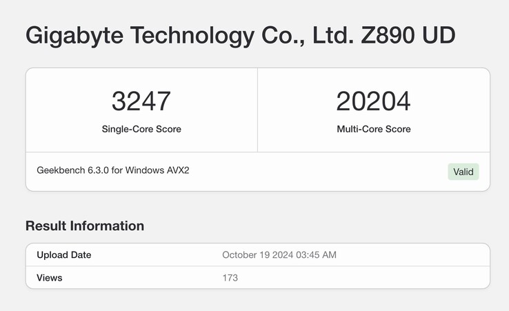 Le processeur Core Ultra 285 semble être très performant, même s'il ne prend pas en charge l'hyperthreading. (Source de l'image : Geekbench)