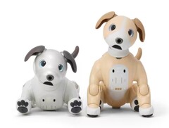 Sony lance le chien robot Aibo Kinako Edition en deux tons, marron clair et blanc (à gauche : Original Ivory White, à droite : Kinako edition) (Source d&#039;image : Sony)