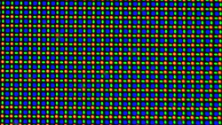 Les écrans OLED sont basés sur une matrice de sous-pixels RG/BG composée d'une diode électroluminescente rouge, d'une diode électroluminescente bleue et d'une diode électroluminescente verte.