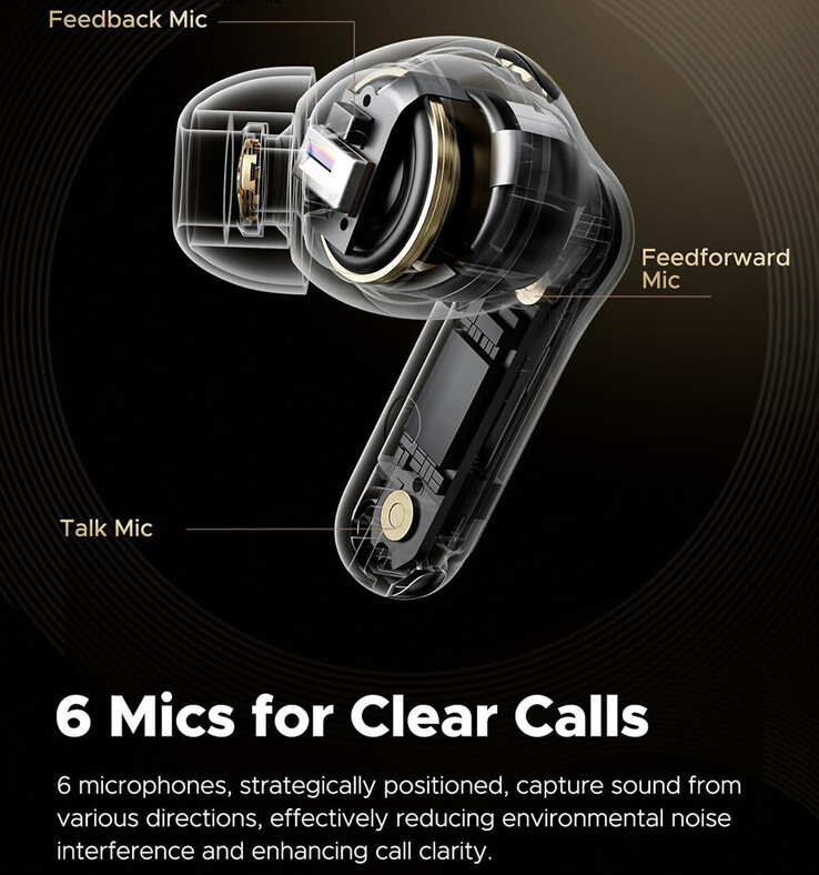 Configuration du microphone des écouteurs sans fil (Source : Soundpeats)