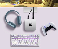 Apple fait la publicité du nouveau Mac mini avec la manette DualSense de Sony. (Source de l&#039;image : Apple)