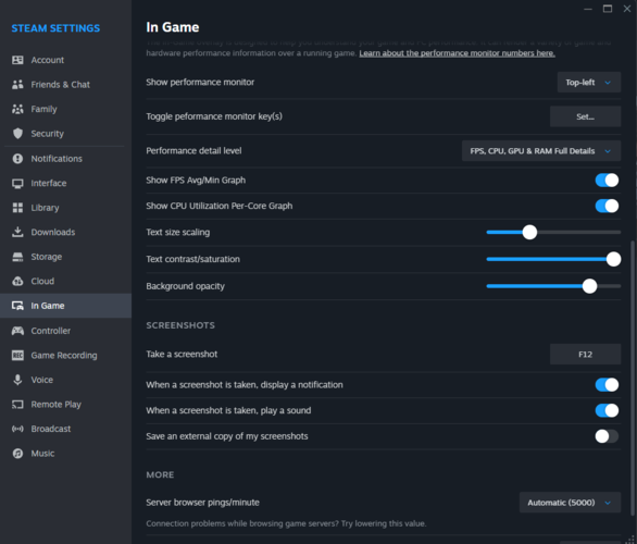 Comment activer les mesures améliorées de surveillance des performances de Steam (source d'image : Valve)